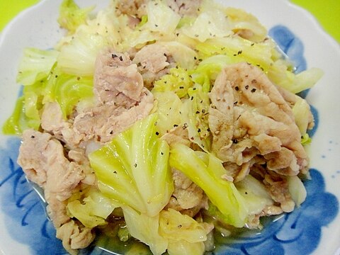 キャベツと豚しゃぶ肉の蒸し煮